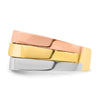 14k Tri-Color Contemporary Flat Top Band