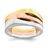 14k Tri-Color Triple Peaked Top Ring