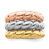 14k Tri-Color Triple Shrimp Band