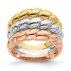 14k Tri-Color Triple Shrimp Band