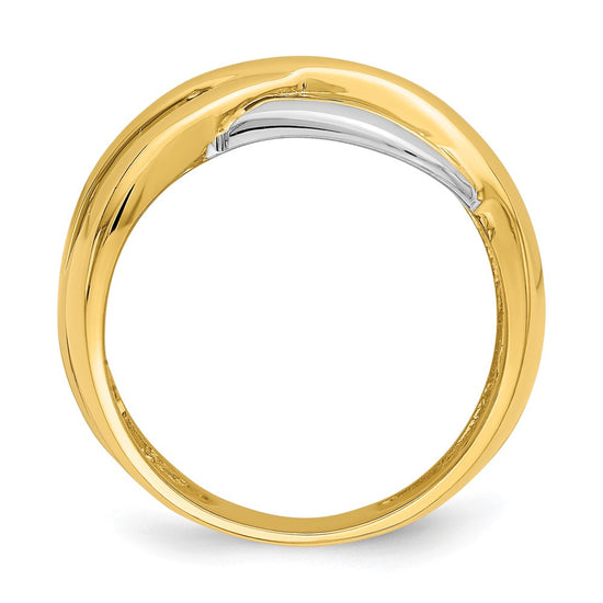 14k Two-tone Cross-Cross Design Ring