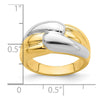 14k Two-Tone Polished Zigzag Design Ring