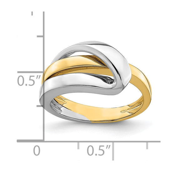 14k Two-Tone Polished w/ Folded Design Band