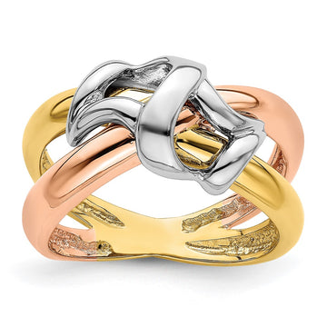 14k Tri-Color Polished Woven Band