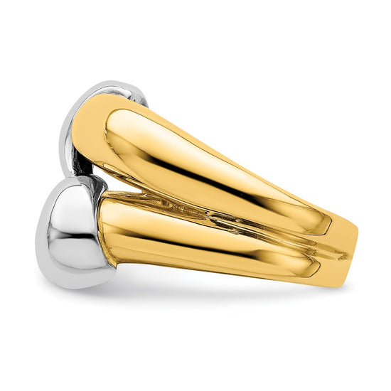 14K Two-Tone Polished Knot Dome Ring