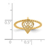 14k Dangle Filigree Heart Ring