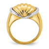 14k Two-tone Oval Shrimp Fan Design Ring