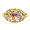 14k Two-tone with White Rhodium Two Elephants Ring