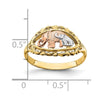 14k Two-tone with White Rhodium Two Elephants Ring