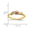 14k Two-tone Diamond-cut Leaves with Flower Ring