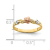 14k Two-Tone with White Rhodium Flower Ring