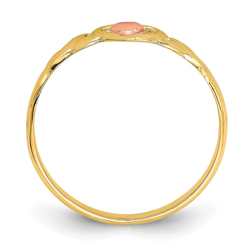 14k Two-Tone Polished Hearts Ring