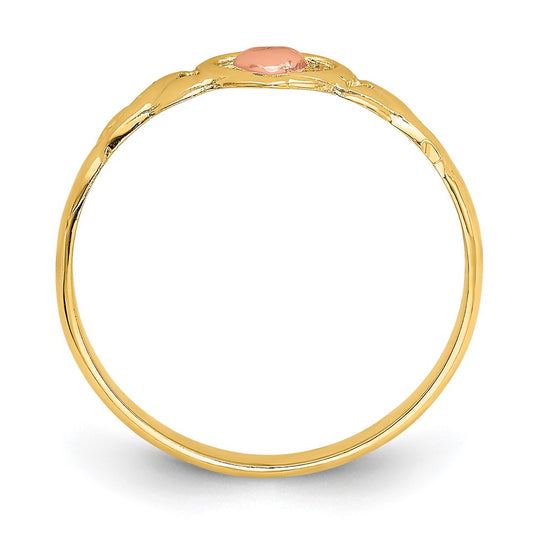 14k Two-Tone Polished Hearts Ring