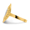 14k and White Rhodium Oval Shield and Hearts Ring