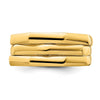 14k Polished Three Ridged Dome Ring