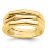 14k Polished Three Ridged Dome Ring