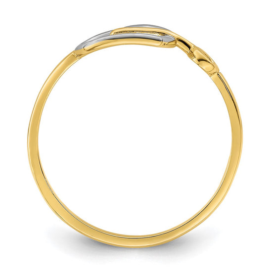 14k and White Rhodium Heart and Key Ring