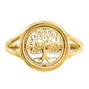 14k Polished Tree of Life in Circle Ring