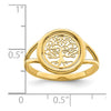 14k Polished Tree of Life in Circle Ring