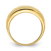 14K Polished Diamond-cut Chevron Mesh Fancy Dome Ring
