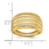 14K Polished Diamond-cut Chevron Mesh Fancy Dome Ring