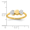 14K and White Rhodium Diamond-cut Hearts Ring