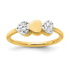 14K and White Rhodium Diamond-cut Hearts Ring