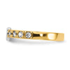 14K and White Rhodium CZ Heart Ring