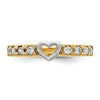 14K and White Rhodium CZ Heart Ring