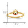 14K Red and Green Enameled with Diamond-cut Stars Ring