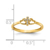 14K Polished CZ Cross and Hearts Ring