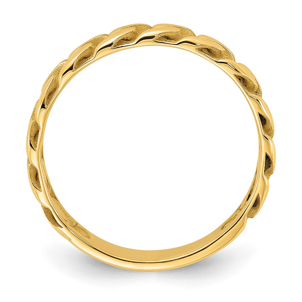 14k Polished 4mm Curb Link Ring Size 10
