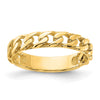 14k Polished 4mm Curb Link Ring Size 10