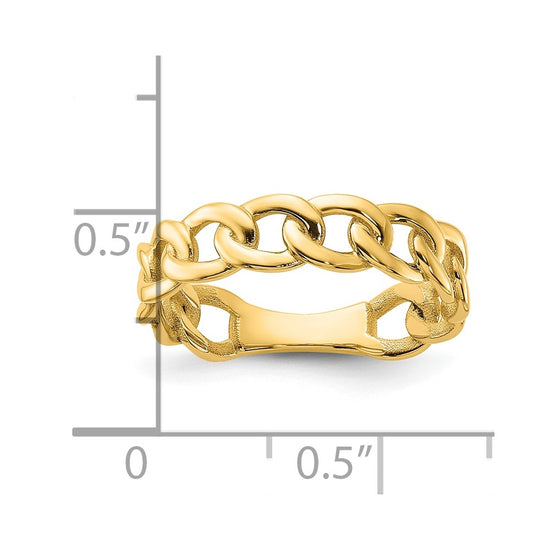 Gold Polished Curb Link Rings