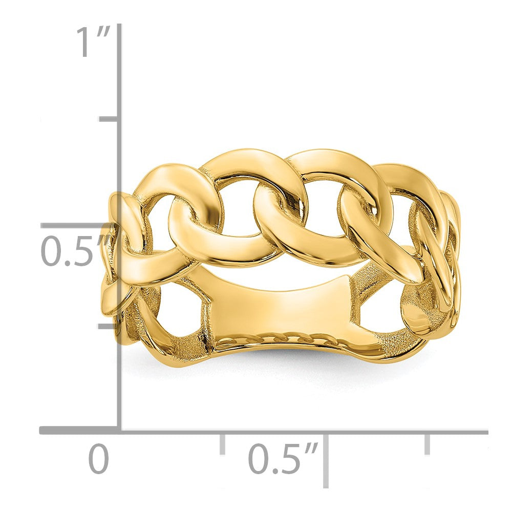 Gold Polished Curb Link Rings