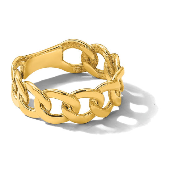 Gold Polished Curb Link Rings