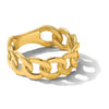 Gold Polished Curb Link Rings