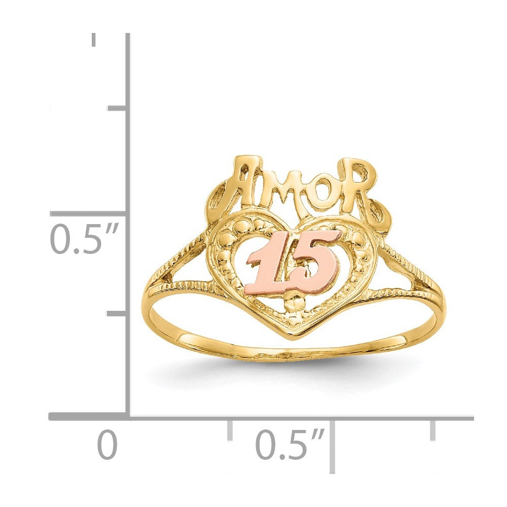 Gold Polished Sweet 15 Rings