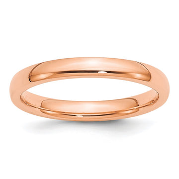 14KR 3mm Standard Comfort Fit Wedding Band Size 7