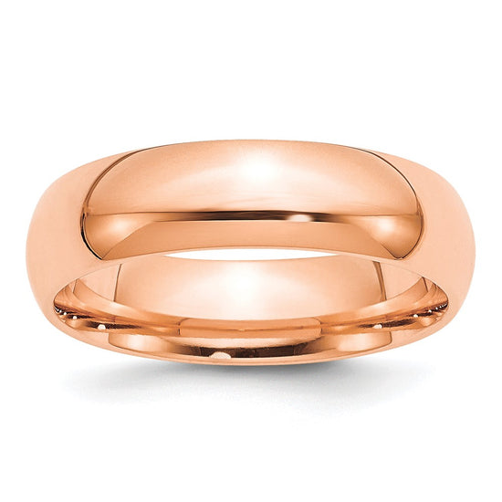 14k Rose Gold 6mm Comfort-Fit Band