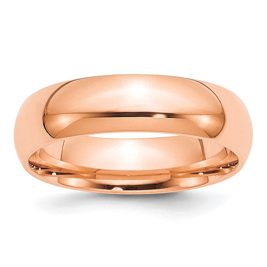 14k Rose Gold 6mm Comfort-Fit Band