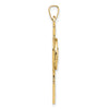 14k Polished Cross with Miraculous Medal Center Pendant