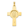14k Polished Cross with Miraculous Medal Center Pendant