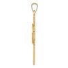 14k Polished Solid Cross with St Anthony Medal Pendant