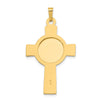 14k Polished Solid Cross with St Anthony Medal Pendant