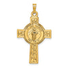 14k Polished Cross with St. Jude Thaddeus Medal Pendant