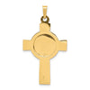 14k Polished Cross with St. Michael Medal Pendant