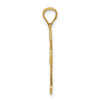 14K Cut-Out Stripes Cross with Heart Charm