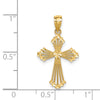14K Cut-Out Stripes Cross with Heart Charm