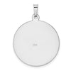 14k White Gold Polished and Satin Solid Saint Jude Thaddeus Medal Round Pendant